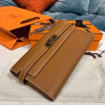 Hermes Kelly Wallet To Go Woc Brown With Gold Toned Hardware Bag For Women 8.2in/21cm