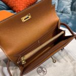 Hermes Kelly Wallet To Go Woc Brown With Gold Toned Hardware Bag For Women 8.2in/21cm