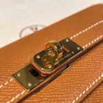 Hermes Kelly Wallet To Go Woc Brown With Gold Toned Hardware Bag For Women 8.2in/21cm