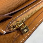 Hermes Kelly Wallet To Go Woc Brown With Gold Toned Hardware Bag For Women 8.2in/21cm