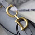 Christian Dior Saddle Bag Light Blue Grained Gold Toned Hardware For Women 25cm/10in CD