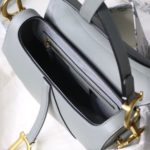 Christian Dior Saddle Bag Light Blue Grained Gold Toned Hardware For Women 25cm/10in CD