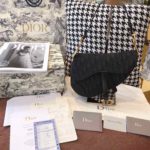 Christian Dior Saddle Bag Black Oblique Embroidered Canvas Gold Toned Hardware For Women 25cm/10in CD