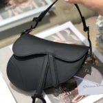Christian Dior Mini Saddle Bag Black Ultramatte For Women 19.5cm/7.6in CD