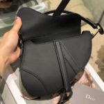 Christian Dior Mini Saddle Bag Black Ultramatte For Women 19.5cm/7.6in CD