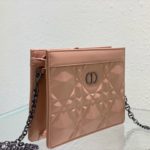 Christian Dior Caro Zipped Pouch With Chain Pink, For Women, Women’s Handbags 7.5in/19cm CD