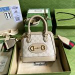 Gucci Horsebit 1955 GG Mini Bag Beige For Women, Women's Bags 7.9in/20cm GG 677212 UULAG 9682