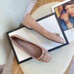 Gucci Women's Ballet Flat With Horsebit Pink For Women GG
