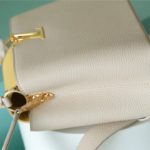 Louis Vuitton Capucines MM Taurillon Creme Beige/ Plume Yellow Berlingot For Women, Women’s Bags, Shoulder And Crossbody Bags 12.4in/31.5cm LV M59883