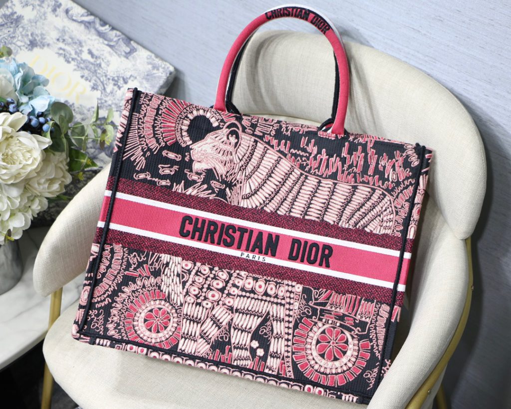Christian Dior Large Dior Book Tote Pink Multicolor, For Women, Women’s Handbags 16.5in/42cm CD