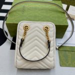 Gucci Marmont Matelasse Mini Bag White For Women, Women's Bags 7.5in/19cm GG ‎696123 DTDHT 9022