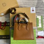 Gucci Diana Small Tote Bag Brown For Women, Women's Bags 11in/27cm GG