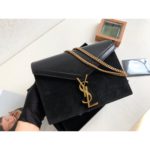 Saint Laurent Cassandra Medium Chain Bag Black For Women 8.6in/22cm YSL 5327500SX0W1000