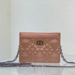 Christian Dior Caro Zipped Pouch With Chain Pink, For Women, Women’s Handbags 7.5in/19cm CD