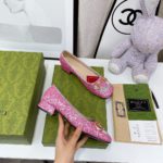 Gucci Lovelight Crystal Ballet Flat With Horsebit Silver For Women GG