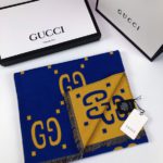 Gucci Wool Silk Jacquard Monogram Blue/Yellow Scarf 180cm/71in