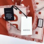 Gucci Wool Silk Jacquard Monogram Red/ White Scarf 180cm/71in