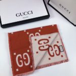 Gucci Wool Silk Jacquard Monogram Red/ White Scarf 180cm/71in