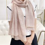Chanel Cashmere Silk Rectangle Light Pink Scarf Large 200cm/78in