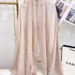 Chanel Cashmere Silk Rectangle Light Pink Scarf Large 200cm/78in