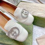 Gucci Women's Mid-Heel Pump With GG Logo White For Women GG