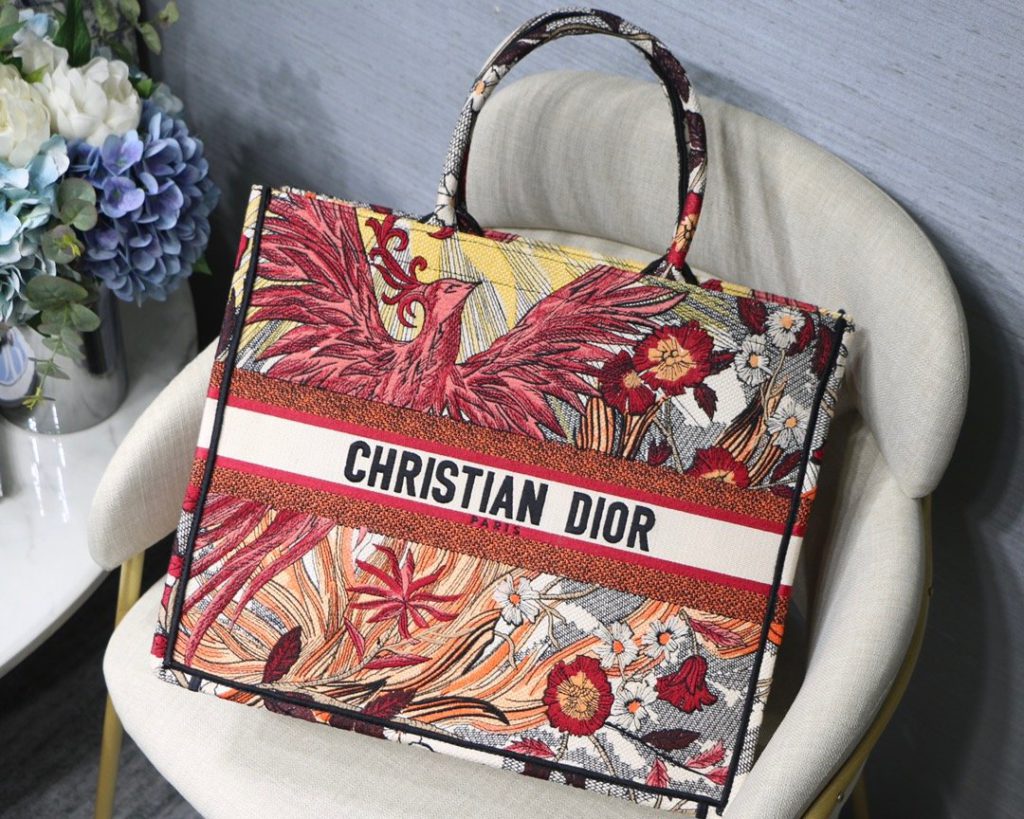 Christian Dior Large Dior Book Tote Red Multicolor, For Women, Women’s Handbags 16.5in/42cm CD