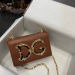 Dolce & Gabbana Nappa DG Girls Shoulder Bag Brown For Women 8.3in/21cm DG 