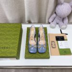 Gucci Women's Mid-Heel Slingback With Horsebit Jade Green For Women GG