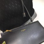 Saint Laurent All-Over Monogram Bucket Bag Black For Women 10.5in/27cm YSL 