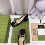 Gucci Women's Mid-Heel Ballet Flat With Horsebit Black For Women GG