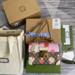Gucci Padlock GG Small amboo Strawberry Shoulder Bag Beige For Women, Women's Bags 9.5in/24cm GG