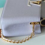 Louis Vuitton Capucines Mini Taurillon Light Blue/ Creme For Women, Women's Handbags, Shoulder And Crossbody Bags 21cm/8.3in LV