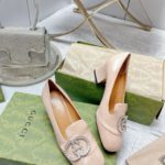 Gucci Women's Mid-Heel Pump With GG Logo Beige For Women GG