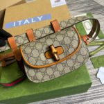 Gucci Bamboo 1947 Jumbo GG Small Top Handle Bag Brown For Women, Women's Bags 8.3in/21cm GG