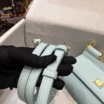 Dolce & Gabbana Small Sicily Bag In Dauphine Azure For Women 7.5in/19cm DG