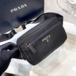 Prada Re-Nylon And Saffiano Belt Bag Black For Women, Women's Bags 8.2in/21cm 2VL977_2DMG_F0002_V_WOO