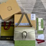 Gucci Dionysus Small Shoulder Bag Silver For Women, Women's Bags 10in/26cm GG 499623 1TRBN 8173
