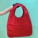 Prada Canvas Hobo Bag Red For Women, Women's Bags 25.6in/65cm