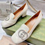 Gucci Women's Mid-Heel Pump With GG Logo White For Women GG
