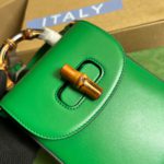 Gucci Bamboo Mini Handbag Green For Women, Women's Bags 6.2in/16cm GG