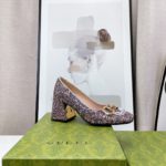 Gucci Lovelight Mid-Heel Crystal Ballet Flat With Horsebit Multicolor For Women GG