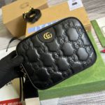 Gucci Matelasse Shoulder Bag Black For Women, Women's Bags 8.5in/22cm GG 702234 UM8HG 1046