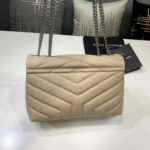 Saint Laurent Loulou Small Chain Bag In Matelassé "Y" Beige For Women 9.8in/23cm YSL 