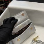Dolce & Gabbana Small Sicily Bag In Dauphine Silver For Women 7.5in/19cm DG 
