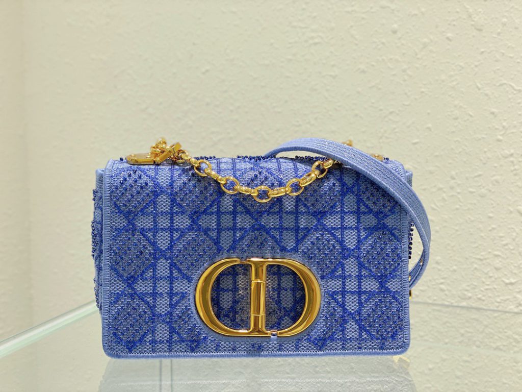 Christian Dior Medium Dior Caro Bag Blue, For Women, Women’s Handbags 25.5cm/10in CD