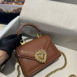 Dolce & Gabbana Small Devotion Bag In Plain Brown For Women 7.5in/19cm DG