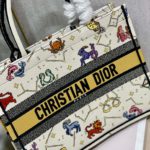 Christian Dior Medium Dior Book Tote White Multicolor, For Women, Women’s Handbags 14in/36cm CD