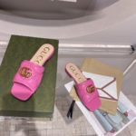 Gucci Women's Slide Sandal With Double G Pink For Women GG