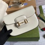 Gucci Horsebit 1955 Mini Bag White For Women, Women's Bags 8in/21cm GG 658574 18YSG 9068