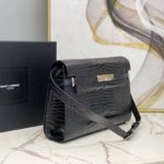 Saint Laurent Manhattan Shoulder Bag In-Shiny Black For Women 11.4in/29cm YSL 579271DND0J1000